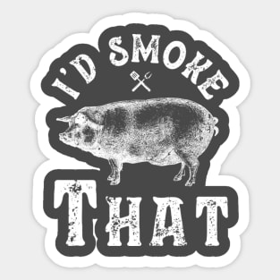 D Smoke That T-Shirt Bbq Barbeque Barbecue Grill Pork Sticker